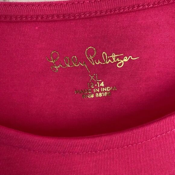 Lilly Pulitzer Girls' Mini Giavanna Dress XL High Tide Navy Pineapple Paradise - Picture 4 of 6